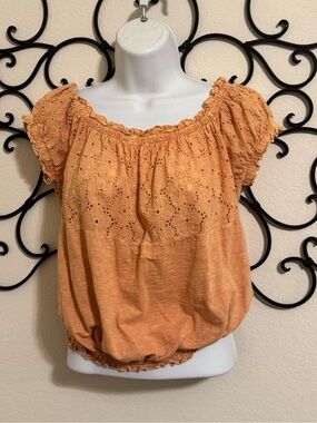 Altard State Peach Eyelet Top
